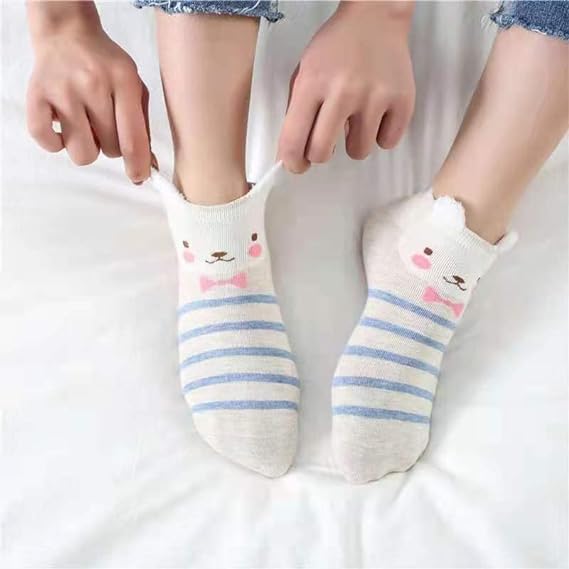 Devil Premium Cotton Animal Ankle Socks for Women and Men - Free Size, Solid Unisex Ankle Length Socks (Pack Of 5)(Multicolor)