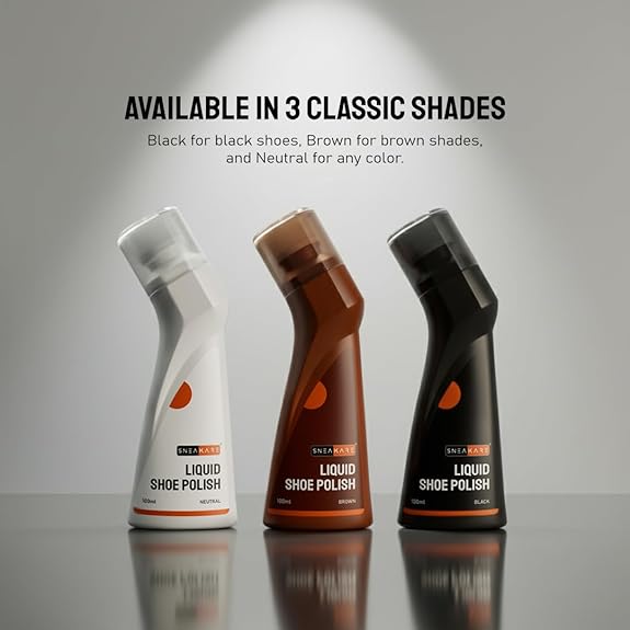 SNEAKARE Liquid Shoe Polish, 100 ml – Water-Based Formula with Spill-Proof Applicator