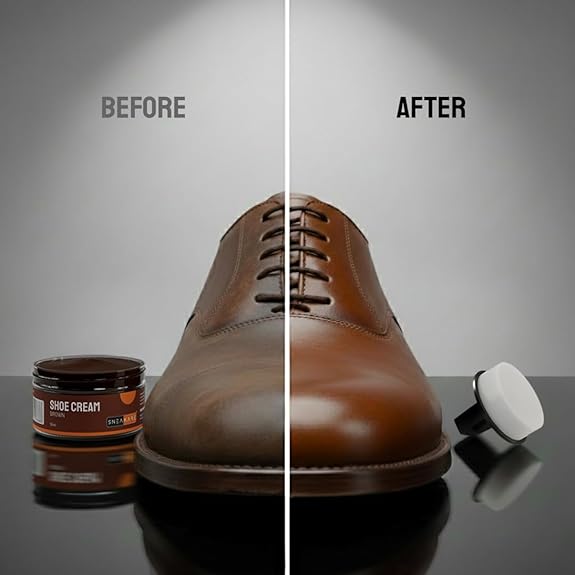 SNEAKARE Shoe Cream with Built-In Applicator | Water-Based Formula Shoe Polish for Leather Shoes, Bags, Jacket & Other Accessories