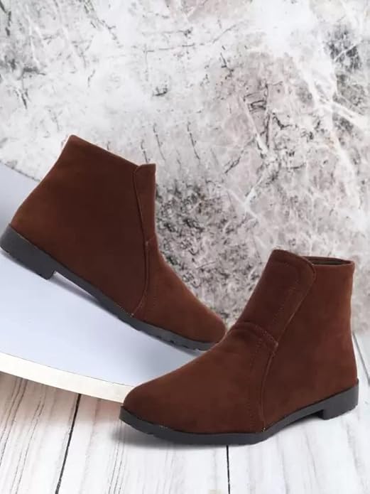 Clouter hub Women & Girls Ankle Length Stylish Velvet Round Toe Casual Boots
