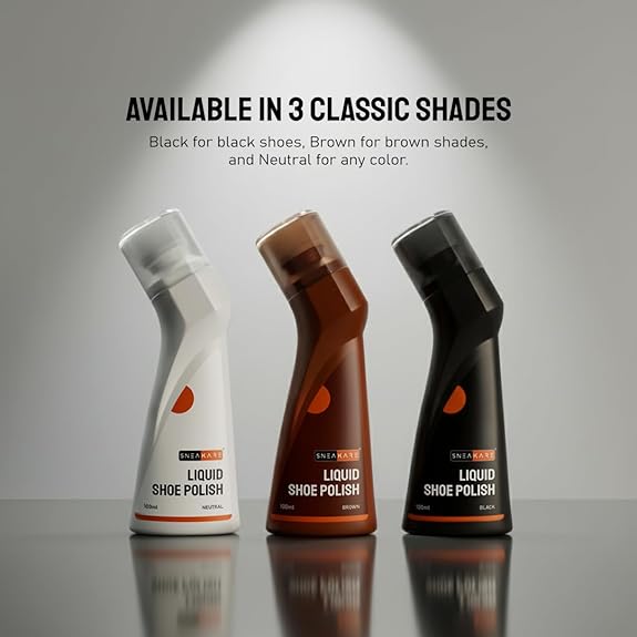 SNEAKARE Liquid Shoe Polish, 100 ml – Water-Based Formula with Spill-Proof Applicator