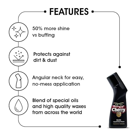 Cherry Blossom Liquid Shoe Polish - 75 ml (Black)
