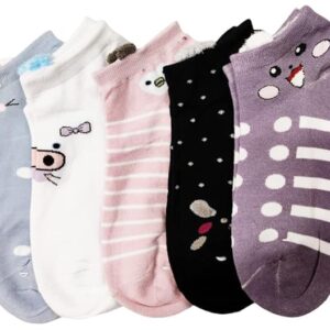 Devil Premium Cotton Animal Ankle Socks for Women and Men - Free Size, Solid Unisex Ankle Length Socks (Pack Of 5)(Multicolor)
