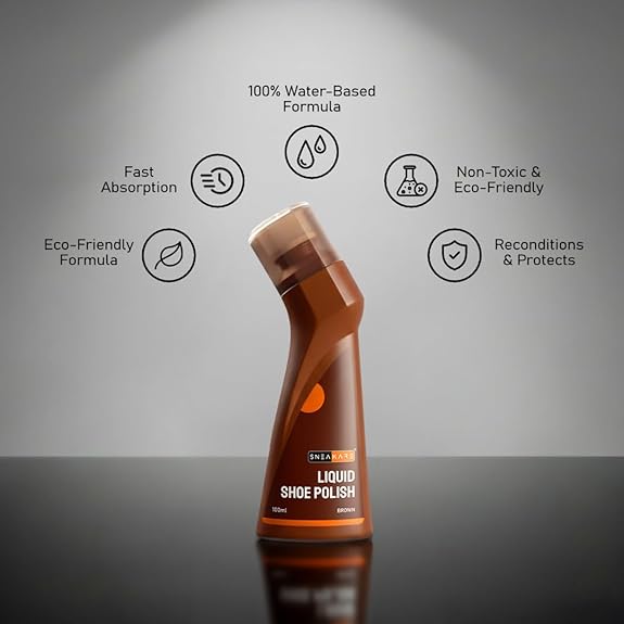 SNEAKARE Liquid Shoe Polish, 100 ml – Water-Based Formula with Spill-Proof Applicator