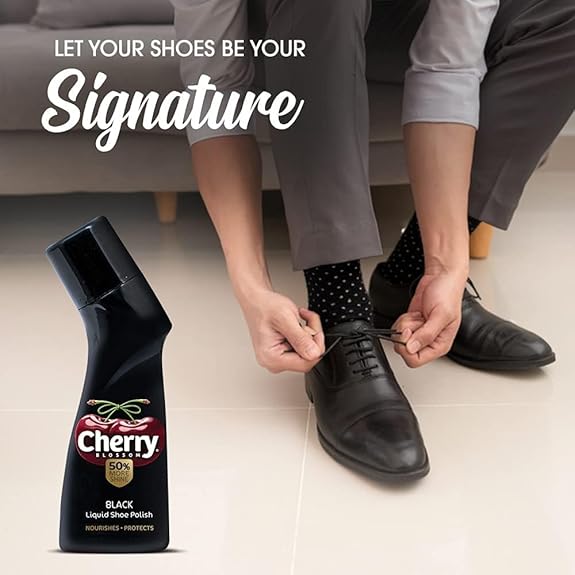Cherry Blossom Liquid Shoe Polish - 75 ml (Black)
