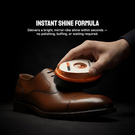 SNEAKARE Shoe Shiner – Instant Shine Sponge with 13 ml Gel for Leather Shoes, Bags & Wallets, Solvent-Free Formula