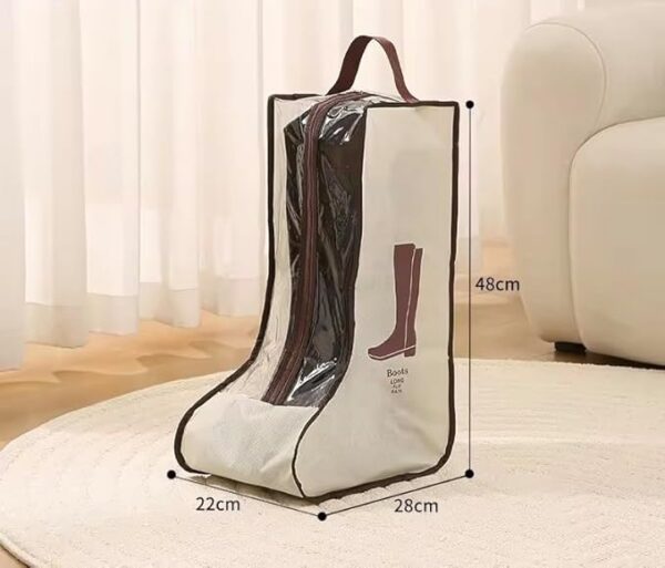 Boot Storage Bag|Shoe Bag Cover for Shoe Storage,Boots Shoe Cover Bag| Travelling Shoe Bag Cover,Waterproof (Beige, 19 * 11INCH-Long Boots)