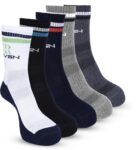 Men Crew Length Cotton Socks, Formal Socks Ideal for Home, Office Wear, Odour Free & Cushioned Base, Padded Base & Anti-bacterial