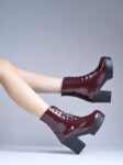 Shoetopia Women & Girls Lace Up Block Heeled Western Boots