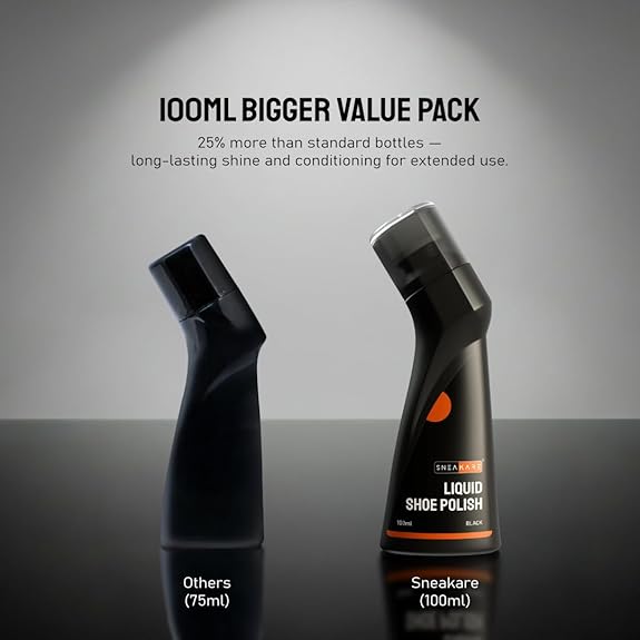 SNEAKARE Liquid Shoe Polish, 100 ml – Water-Based Formula with Spill-Proof Applicator
