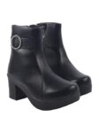 Shoetopia Women’s Chunky Heel Ankle Boots Side Zip Faux Suede Short Booties with Non-Slip Sole, Comfortable Block Heel Fashion Boots