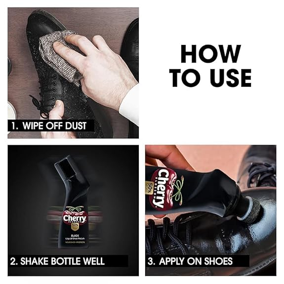 Cherry Blossom Liquid Shoe Polish - 75 ml (Black)