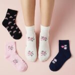 Bonjour Women's Ankle Length Cotton Socks (Pack Of 4) (BRO8418-PO4_Multicolour)