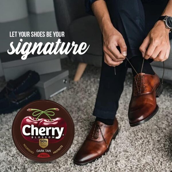 Cherry Blossom Wax Shoe Polish Dark Tan - 40gm | Leather Shoe Shiner