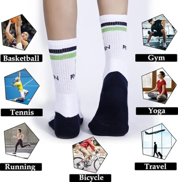 Men Crew Length Cotton Socks, Formal Socks Ideal for Home, Office Wear, Odour Free & Cushioned Base, Padded Base & Anti-bacterial