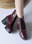 Shoetopia Women & Girls Lace Up Block Heeled Western Boots