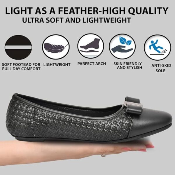 HEALTH FIT Super Comfortable & Lightweight Memory Foam Belly Shoe Fashionable Slip-On Ballet