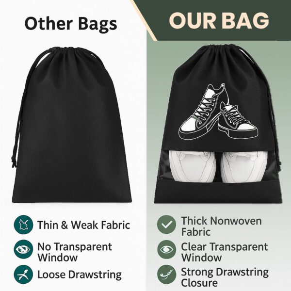 DALUCI Shoe Bag for Travel Pack of 6, Shoe Cover for Storage at Home, Reusable Shoe Bags for Travelling Men & Women, Travelling Accessories Organizer for Gym & Travel