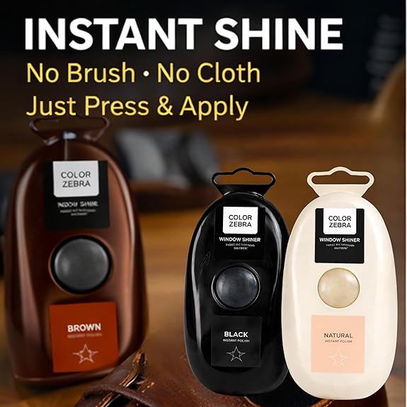 Color Zebra Handy Shoe Shiner for Instant Shine | Leather Shoe Shiner