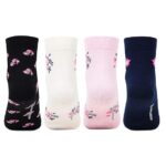 Bonjour Women's Ankle Length Cotton Socks (Pack Of 4) (BRO8418-PO4_Multicolour)