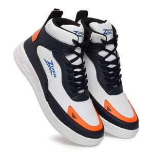 Zixer Men's Korean Streetwear Trendy Latest Modern Urban Fancy Light Weight High Top Platform Fashion Synthetic Leather Sneakers/Sports/Casual Shoes for Mens