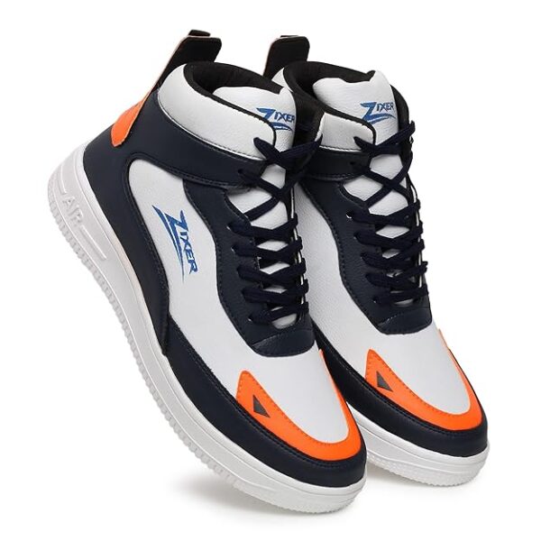 Zixer Men's Korean Streetwear Trendy Latest Modern Urban Fancy Light Weight High Top Platform Fashion Synthetic Leather Sneakers/Sports/Casual Shoes for Mens