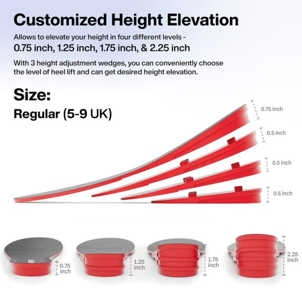 FOVERA Height Increasing Insoles - Gel Height Increase Insole for Shoe for Women