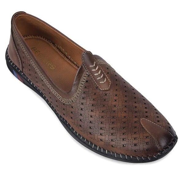 Liberty Fortune BMR-13E Loafers for Men – Black & Tan Slip On Shoes – Non-Lacing Casual Formal Loafer – Comfortable Lightweight Office