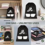 DALUCI Shoe Bag for Travel Pack of 6, Shoe Cover for Storage at Home, Reusable Shoe Bags for Travelling Men & Women, Travelling Accessories Organizer for Gym & Travel