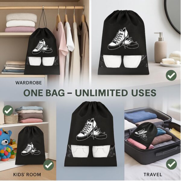 DALUCI Shoe Bag for Travel Pack of 6, Shoe Cover for Storage at Home, Reusable Shoe Bags for Travelling Men & Women, Travelling Accessories Organizer for Gym & Travel