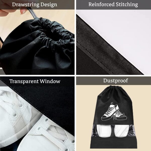 DALUCI Shoe Bag for Travel Pack of 6, Shoe Cover for Storage at Home, Reusable Shoe Bags for Travelling Men & Women, Travelling Accessories Organizer for Gym & Travel