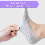 Flammi Women's No Show Liner Socks Non Slip Cotton Bottom Socks for Sneaker Lofer