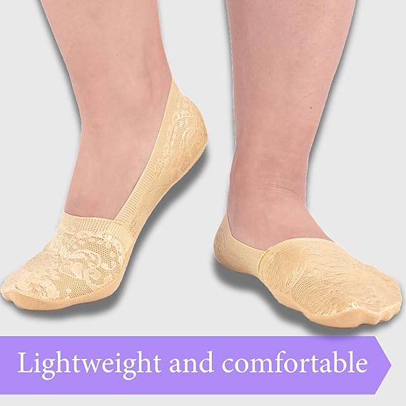 Flammi Women's No Show Liner Socks Non Slip Cotton Bottom Socks for Sneaker Lofer