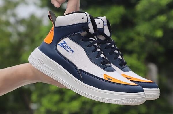 Zixer Men's Korean Streetwear Trendy Latest Modern Urban Fancy Light Weight High Top Platform Fashion Synthetic Leather Sneakers/Sports/Casual Shoes for Mens