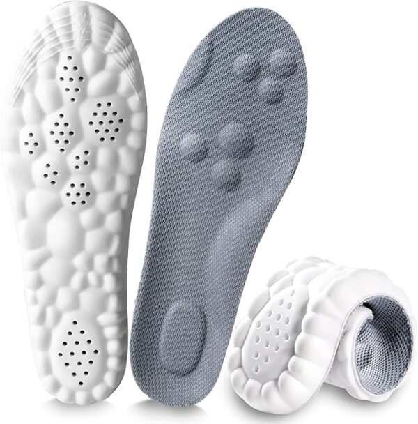 RENESMEE Memory Foam Gel Insoles for Men's Work Insoles Foot Support 4d Cloud Technology Sports Insert Foot Protection Cloud Feeling Insole for Women and Men (EU 40-45)