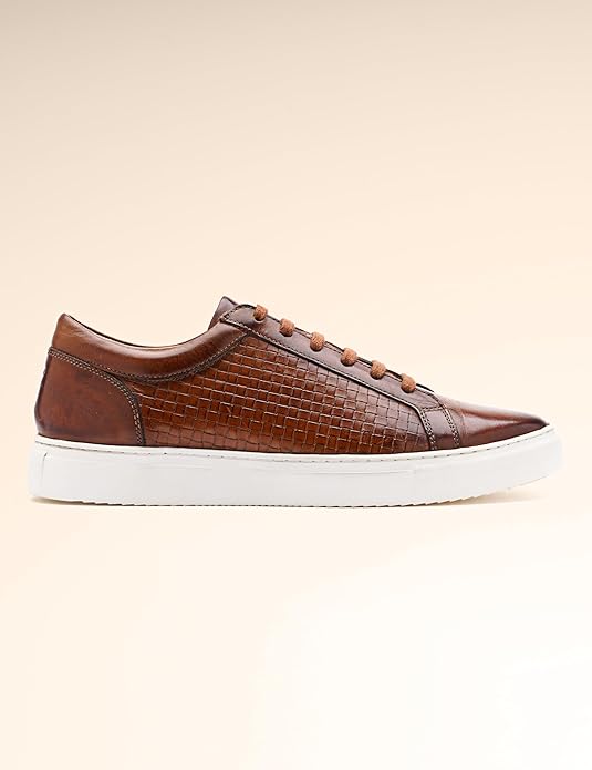 Symbol Premium Mens Smart Casual Flat Leather Sneakers
