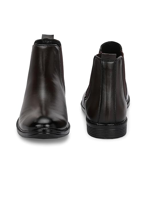 AADI Men's Synthetic Leather Lightweight Comfortable Trendy Outdoor Casual Shoes Slip On Chelsea Boots