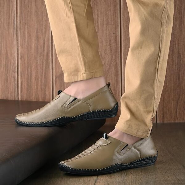Blue Leather by Centrino Genuine Leather Men's Formal Slip on Loafers