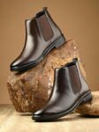 AADI Men's Synthetic Leather Lightweight Comfortable Trendy Outdoor Casual Shoes Slip On Chelsea Boots