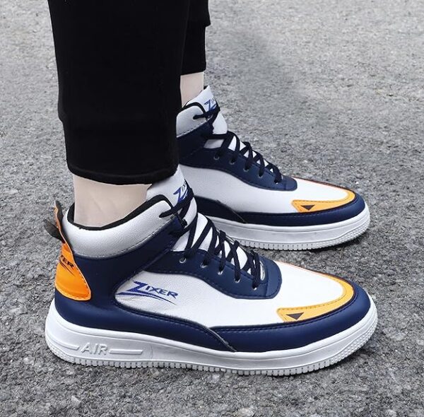Zixer Men's Korean Streetwear Trendy Latest Modern Urban Fancy Light Weight High Top Platform Fashion Synthetic Leather Sneakers/Sports/Casual Shoes for Mens